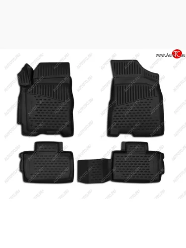 Комплект ковриков в салон (полиуретан, 3D, чёрные) Element Hawtai Laville (2017-2020)