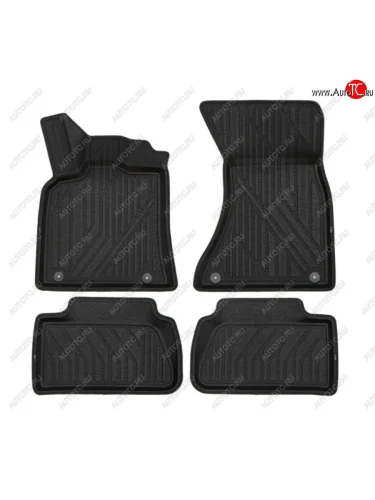 Комплект ковриков в салон (полиуретан, 3D, чёрные) KVEST Land Rover Range Rover 4 L405 рестайлинг (2017-2022)