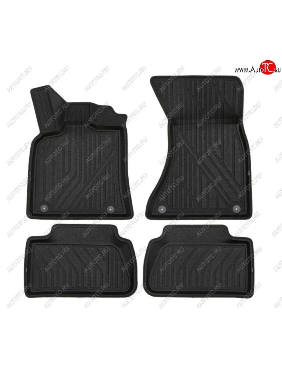 Комплект ковриков в салон (полиуретан, 3D, чёрные) KVEST Land Rover Range Rover 4 L405 рестайлинг (2017-2022)  с доставкой в г. Керчь