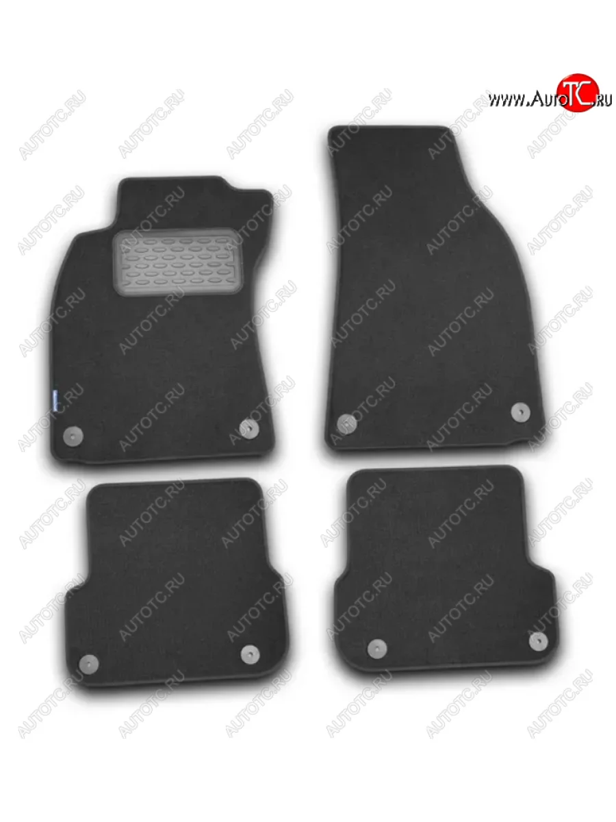 Комплект ковриков в салон (текстиль, чёрные) Autofamily Audi A6 C6 дорестайлинг, седан (2004-2008)  с доставкой в г. Керчь