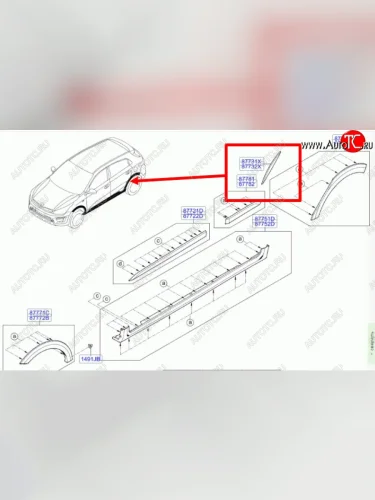 Левая накладка арки (задняя на дверь) BodyParts KIA Rio X-line (2017-2021)