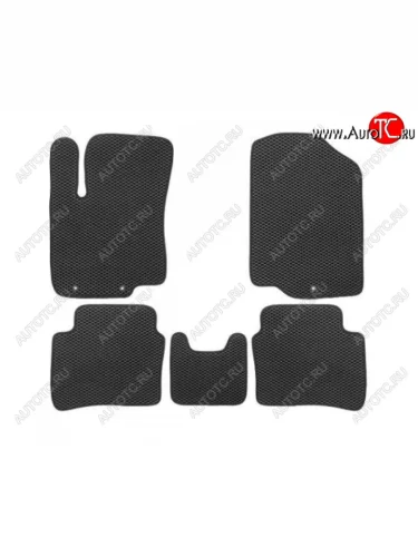 Комплект ковриков в салон (чёрные чёрная окантовка) Klever EVA Honda Fit ( GE,  2) (2007-2014) дорестайлинг, GE 1-ый рестайлинг, GE 2-ой рестайлинг