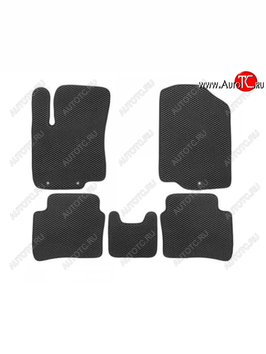 Комплект ковриков в салон (чёрные чёрная окантовка) Klever EVA Honda Fit GE дорестайлинг (2007-2010)  в Керчи Республика Крым