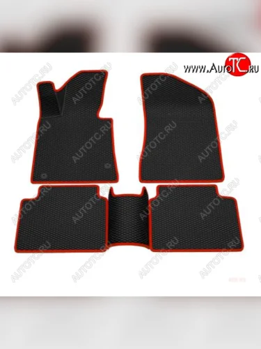 Комплект ковриков в салон (чёрные, красная окантовка) Klever EVA KIA K5 DL (2019-2022)