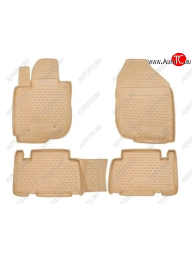 Комплект ковриков в салон (полиуретан, бежевые) Element Hyundai Genesis  BH (2008-2012) седан дорестайлинг