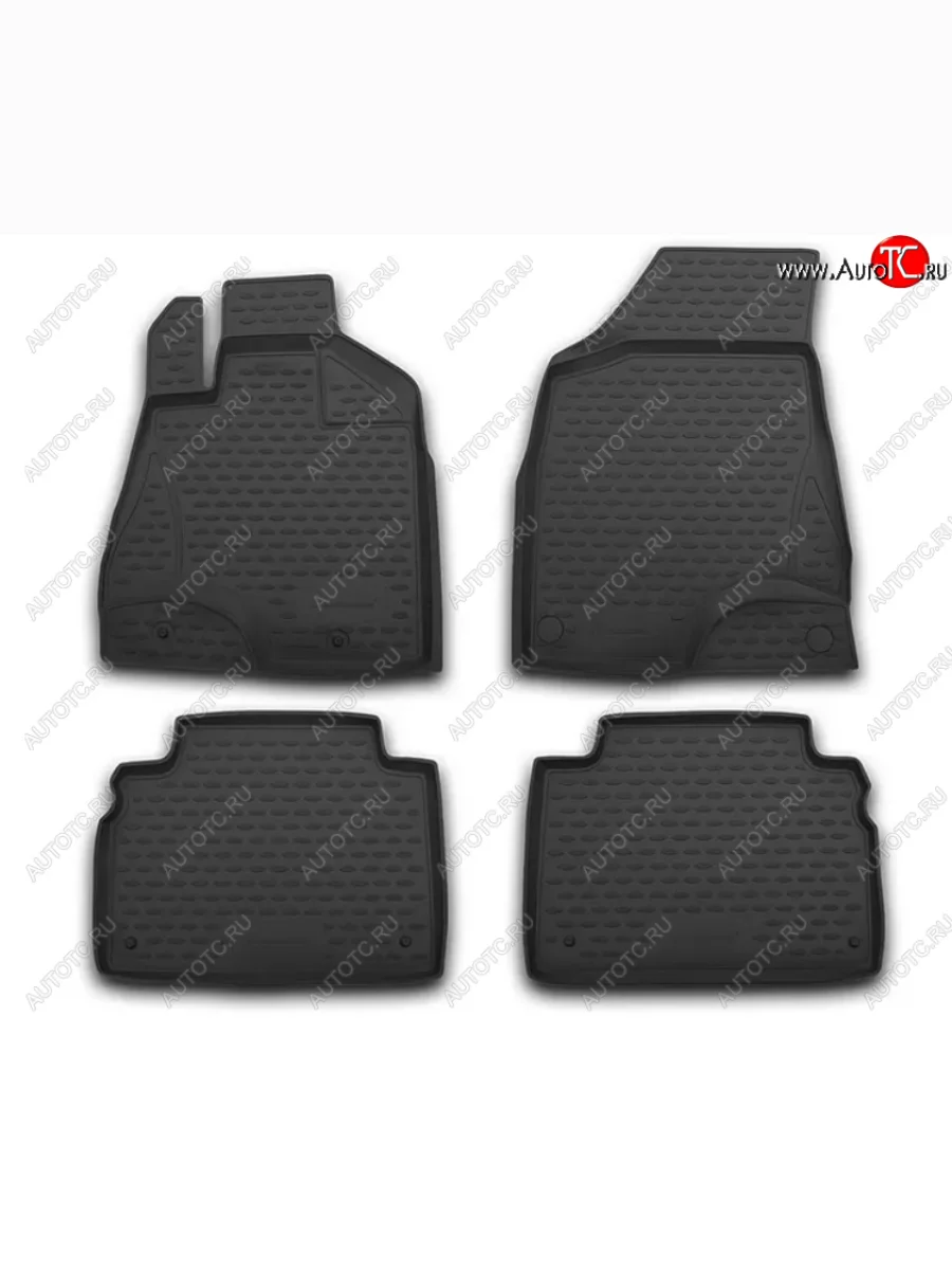 Комплект ковриков в салон (полиуретан, чёрные) Element KIA Carnival VQ минивэн рестайлинг (2010-2014)  с доставкой в г. Керчь
