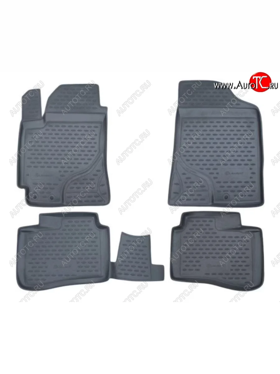 Комплект ковриков в салон (полиуретан, серые) Element KIA Ceed 1 ED рестайлинг, хэтчбэк 5 дв. (2010-2012)  с доставкой в г. Пермь