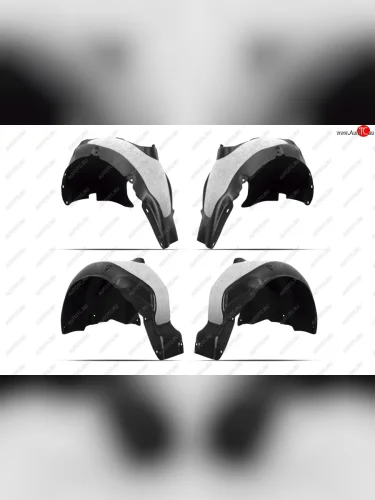 Комплект подкрылков (передние и задние, 4 штуки, с шумоизоляцией) TOTEM Skoda Rapid NH1 хэтчбэк дорестайлинг (2012-2017)