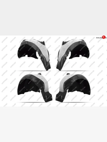 Комплект подкрылков (передние и задние, 4 штуки, с шумоизоляцией) TOTEM Skoda Rapid NH1 хэтчбэк дорестайлинг (2012-2017)