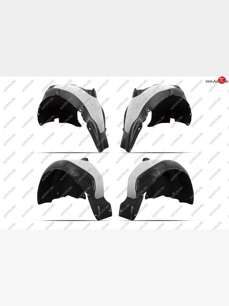 Комплект подкрылков (передние и задние, 4 штуки, с шумоизоляцией) TOTEM Skoda Rapid NH1 хэтчбэк дорестайлинг (2012-2017)  в Керчи Республика Крым