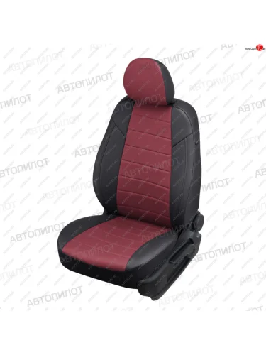Чехлы сидений (экокожа, 40/60) Автопилот (черный/бордовый) Volkswagen Polo Mk4 9N1 хэтчбэк 5 дв. дорестайлинг (2001-2005)