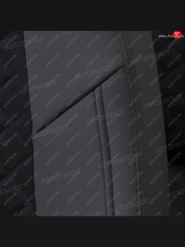 Чехлы сидений (экокожа/алькантара) Автопилот Ромб (черный) BMW 1 серия  F21 (2011-2020) хэтчбэк 3 дв. дорестайлинг, хэтчбэк 3 дв. 1-ый рестайлинг, хэтчбэк 3 дв. 2-ой рестайлинг