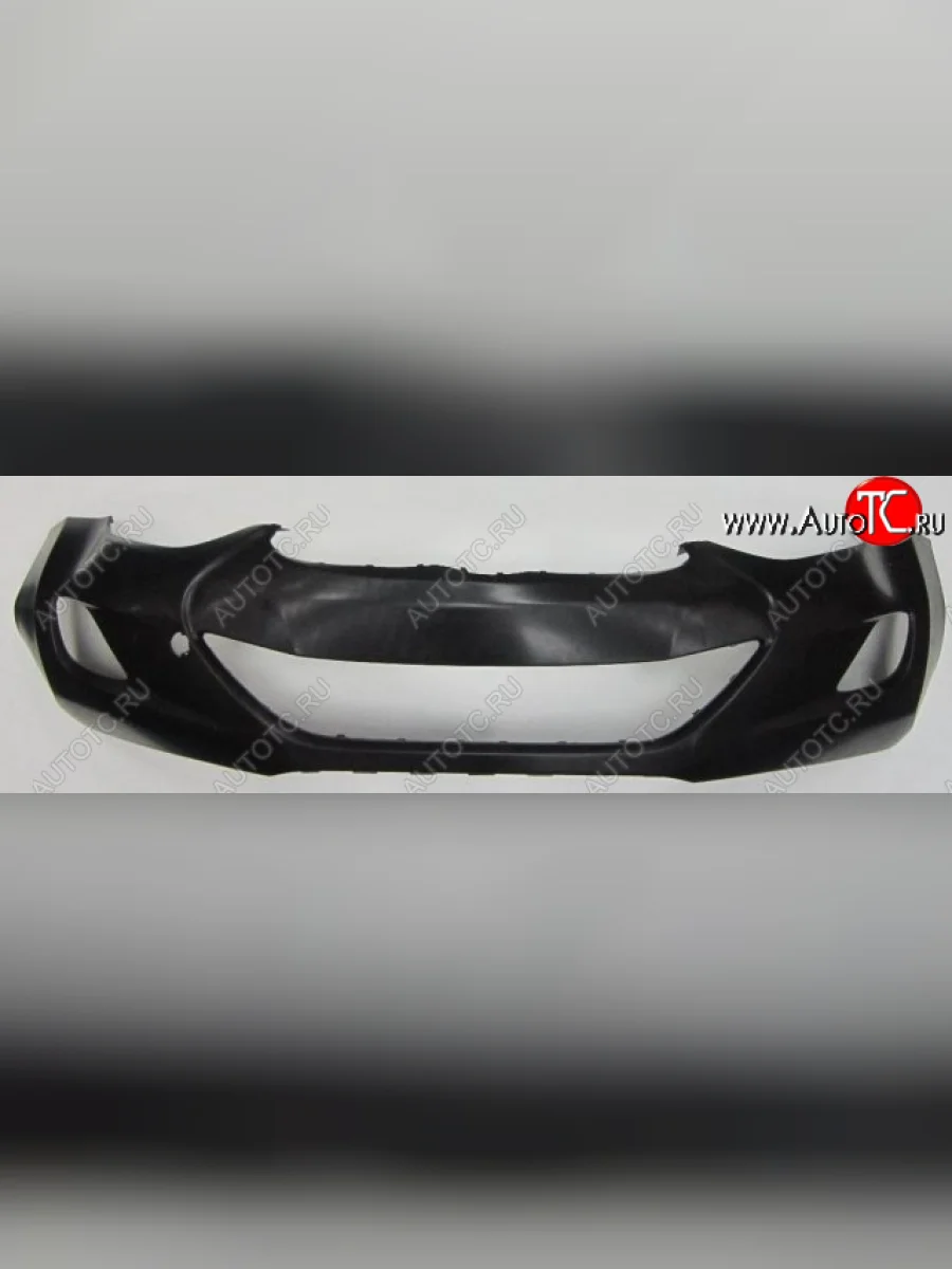 Бампер передний (с отверстиями под ПТФ) GAMMA Hyundai Elantra MD дорестайлинг (2010-2013) (Неокрашенный)  в Самаре Самарской области