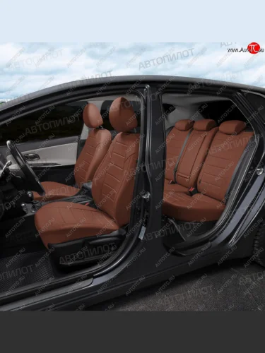 Чехлы сидений (экокожа, 40/60) Автопилот (коричневый) BMW 3 серия F30 седан дорестайлинг (2012-2015)