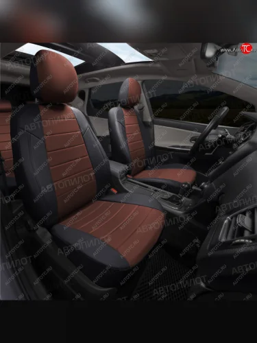 Чехлы сидений (экокожа/алькантара) Автопилот (черный/шоколад) BMW X2  F39 (2017-2023)