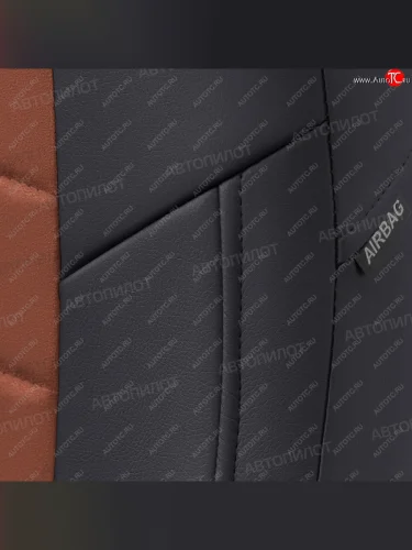 Чехлы сидений (экокожа/алькантара, 40/60) Автопилот (черный/коричневый) BMW 5 серия  E34 (1988-1994) седан дорестайлинг