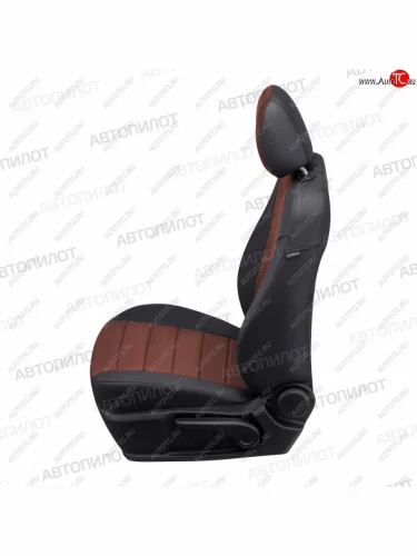 Чехлы сидений (экокожа/алькантара, сплошн.) Автопилот (черный/шоколад) BMW 5 серия  E60 (2003-2010) седан дорестайлинг, седан рестайлинг