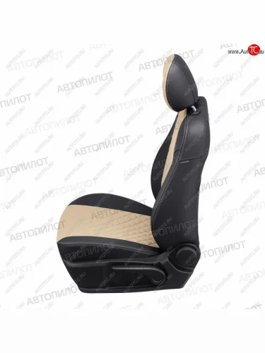 Чехлы сидений (экокожа, сплошн.) Автопилот Ромб (черный/бежевый) BMW X1 E84 (2009-2015)