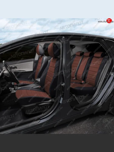 Чехлы сидений (экокожа/алькантара, 40/60) Автопилот (черный/шоколад) Changan CS35 (2012-2021)
