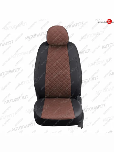 Чехлы сидений (экокожа) Автопилот (черный/темно-коричневый) Chery Bonus (A13) лифтбэк (2011-2016)