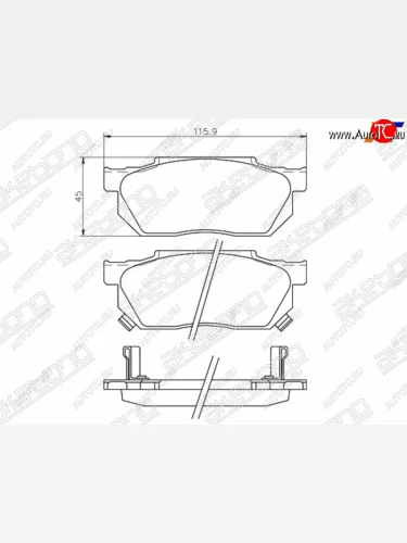 Колодки тормозные AKEBONO (передние) Honda Fit 1 GD дорестайлинг (2001-2004)