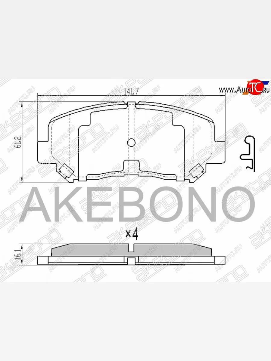 Колодки тормозные AKEBONO (передние) Mazda CX-5 KE рестайлинг (2015-2017)  в Перми Пермском крае