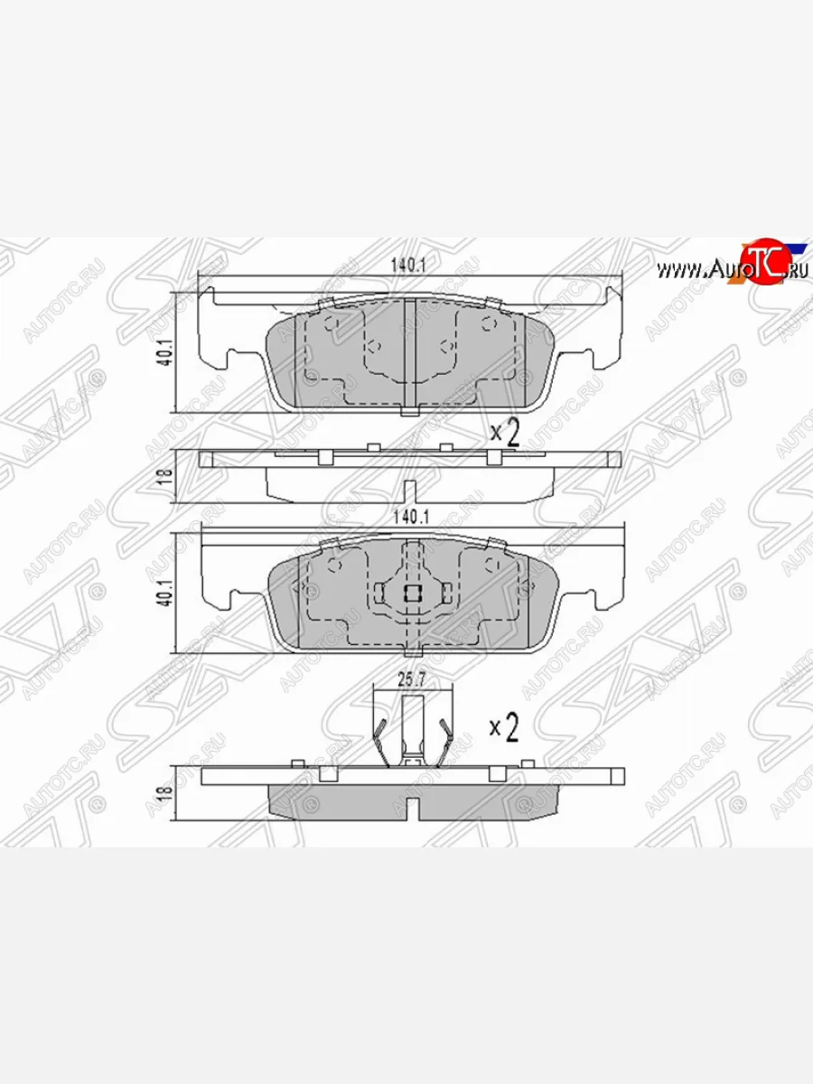 Колодки тормозные SAT (передние) Renault Clio KH98 дорестайлинг универсал (2012-2016)  в Керчи Республика Крым