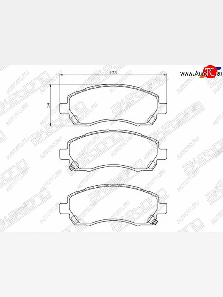 Колодки тормозные AKEBONO (передние) Subaru Legacy BH/BE12 универсал (1998-2003)  в Перми Пермском крае