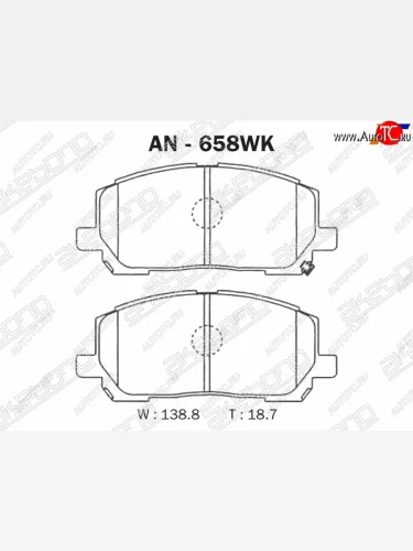 Колодки тормозные AKEBONO (передние) Toyota Kluger XU20 дорестайлинг (2000-2003)