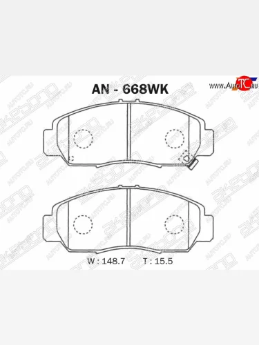 Колодки тормозные AKEBONO (передние) Honda Accord 8 CU седан дорестайлинг (2008-2011)