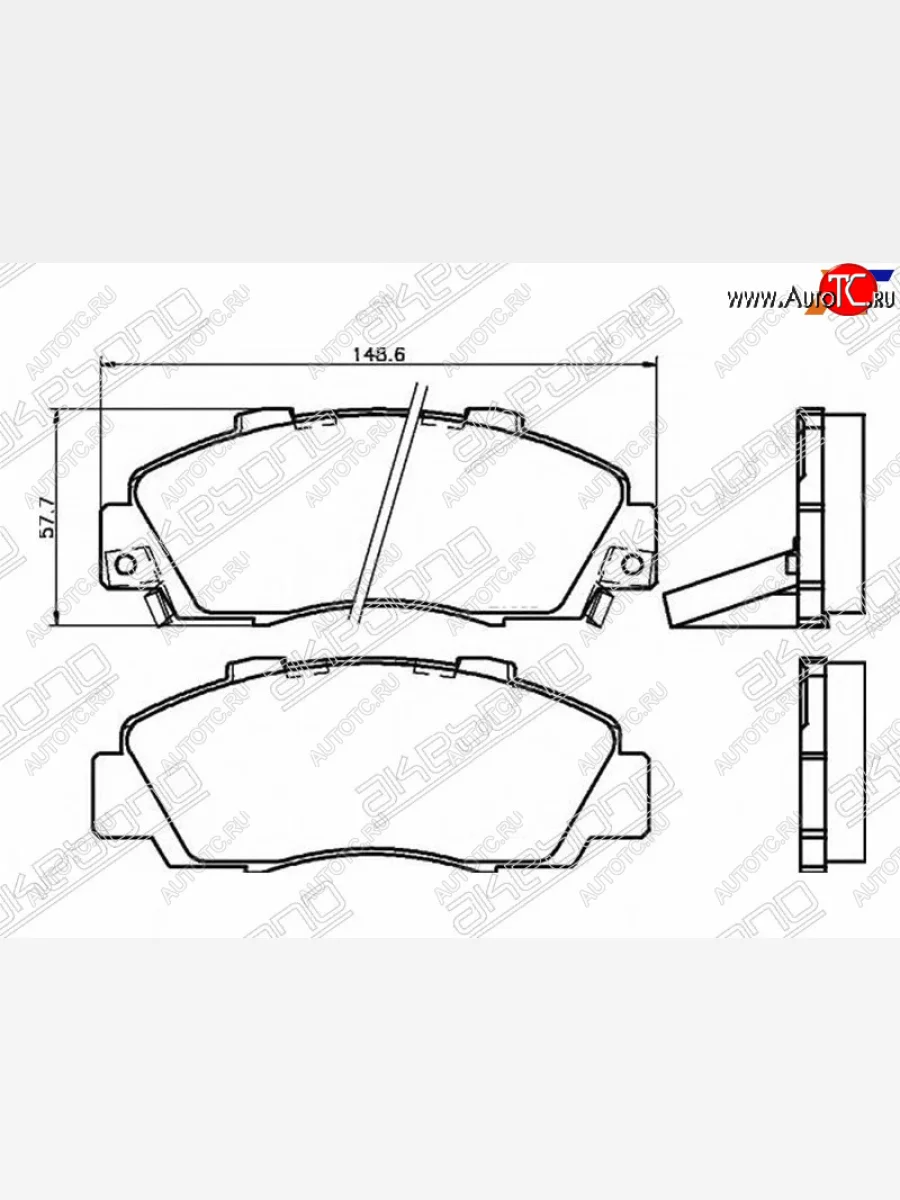 Колодки тормозные AKEBONO (передние) Honda StepWagon RF1,RF2 минивэн дорестайлинг (1996-1999)  в Керчи Республика Крым