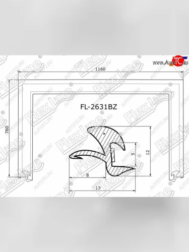 Молдинг лобового стекла (П-образный) FLEXLINE Honda Fit 1 GD дорестайлинг (2001-2004)