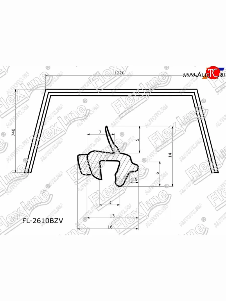 Молдинг лобового стекла (П-образный) FLEXLINE Suzuki Escudo 3 дорестайлинг (2006-2008)  в Керчи Республика Крым