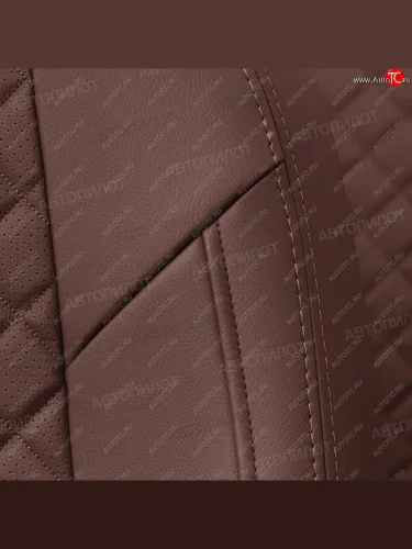 Чехлы сидений (экокожа) Автопилот Ромб (темно-коричневый) Chevrolet Aveo T200 хэтчбек 5 дв (2002-2008)