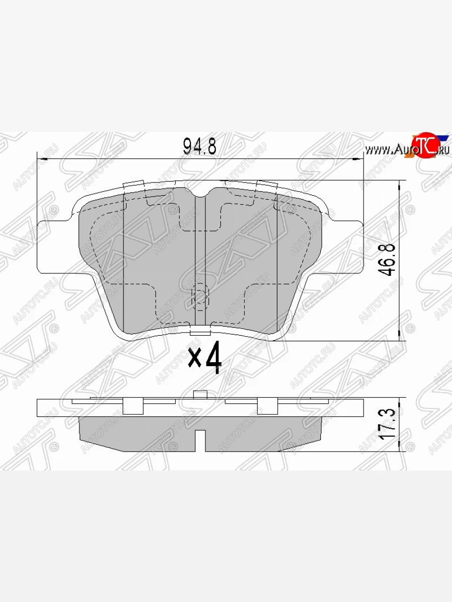 Задние тормозные колодки SAT Geely Emgrand EC7 хэтчбек (2009-2016)  в Перми Пермском крае