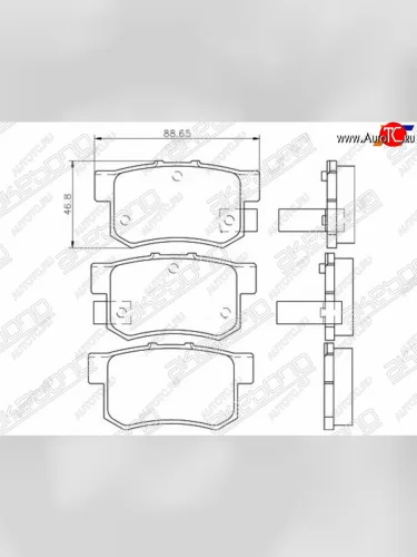 Задние колодки тормозные AKEBONO Honda Stream 1 RN1,RN3  дорестайлинг (2000-2004)