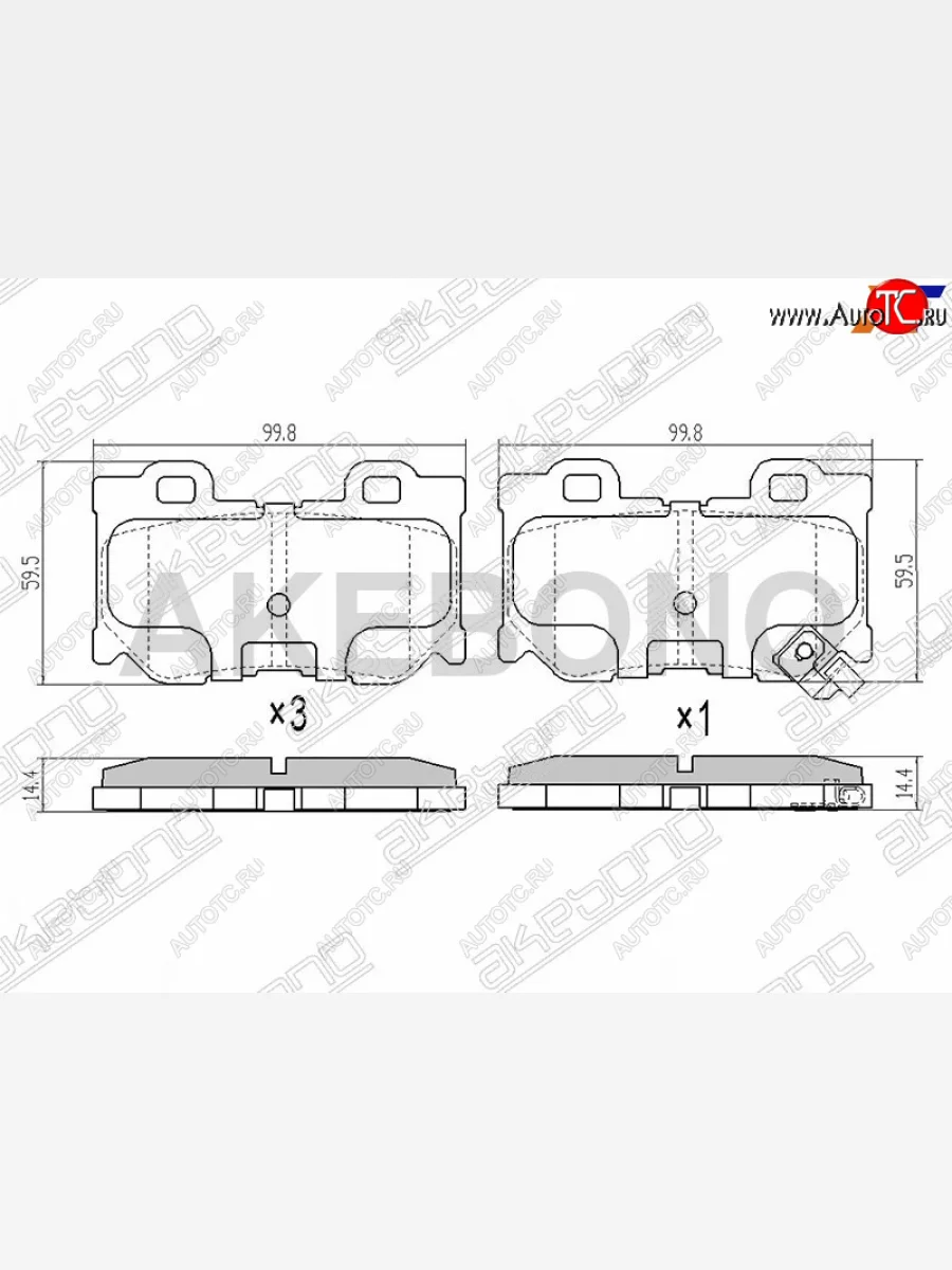 Задние колодки тормозные AKEBONO INFINITI FX45 S50 дорестайлинг (2002-2005)  в Керчи Республика Крым