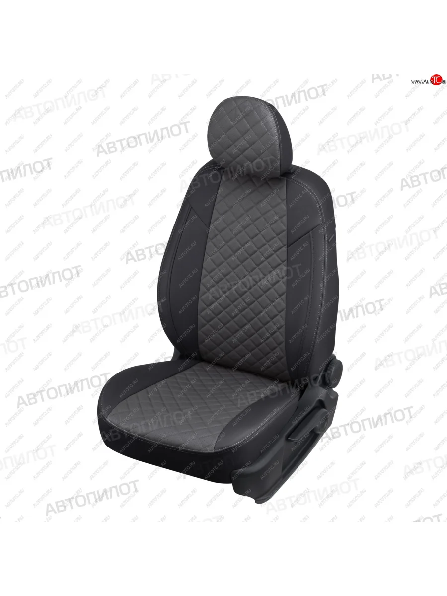 Чехлы сидений (экокожа) Автопилот Ромб Chevrolet Captiva  дорестайлинг (2006-2011) (черный/серый)  в Воронеже Воронежской области