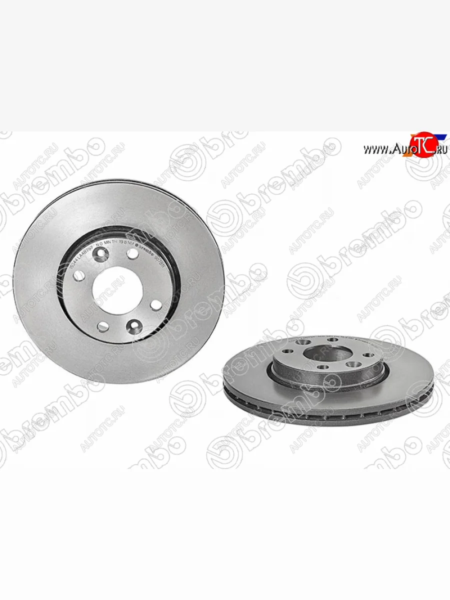 Передний тормозной диск (вентилируемый, d 260) BREMBO Лада ВАЗ Ларгус дорестайлинг R90 (2012-2021)  в Перми Пермском крае