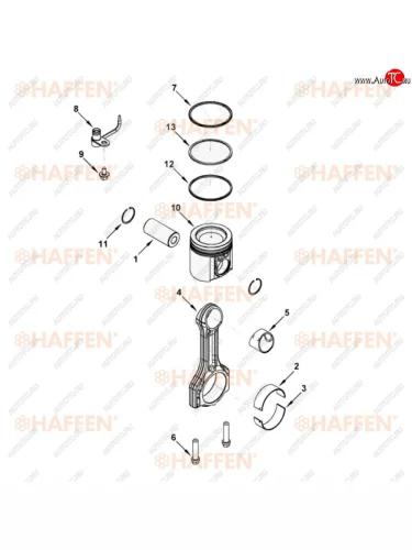 Комплект вкладышей шатунных (оригинал) ISF 2.8 HAFFEN Foton Aumark (BJ11) (2010-2025)