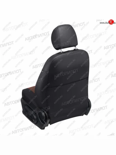 Чехлы сидений (экокожа) Автопилот Ромб (черный/темно-коричневый) Ravon Gentra (2015-2025)