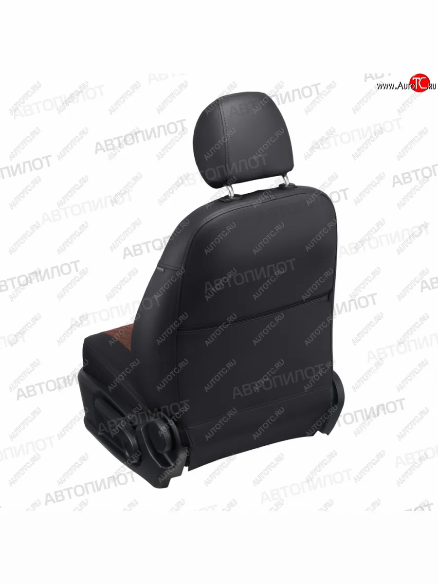 Чехлы сидений (экокожа) Автопилот Ромб Ravon Gentra (2015-2025) (черный/темно-коричневый)  в Самаре Самарской области