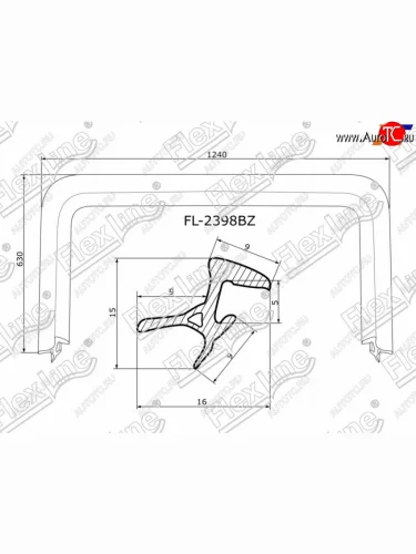 Молдинг лобового стекла (П-образный) FLEXLINE Toyota bB 1 (2000-2005)