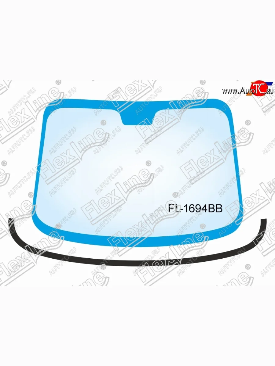 Молдинг лобового стекла (Снизу) FLEXLINE Ford Focus 2 седан рестайлинг (2007-2011)  с доставкой в г. Керчь