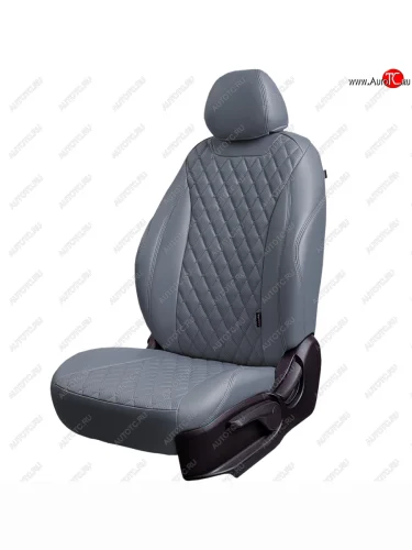 Чехлы сидений (экокожа, 60/40 2Г) Байрон (серый/серый) KIA Cerato  2 TD (2008-2013) седан