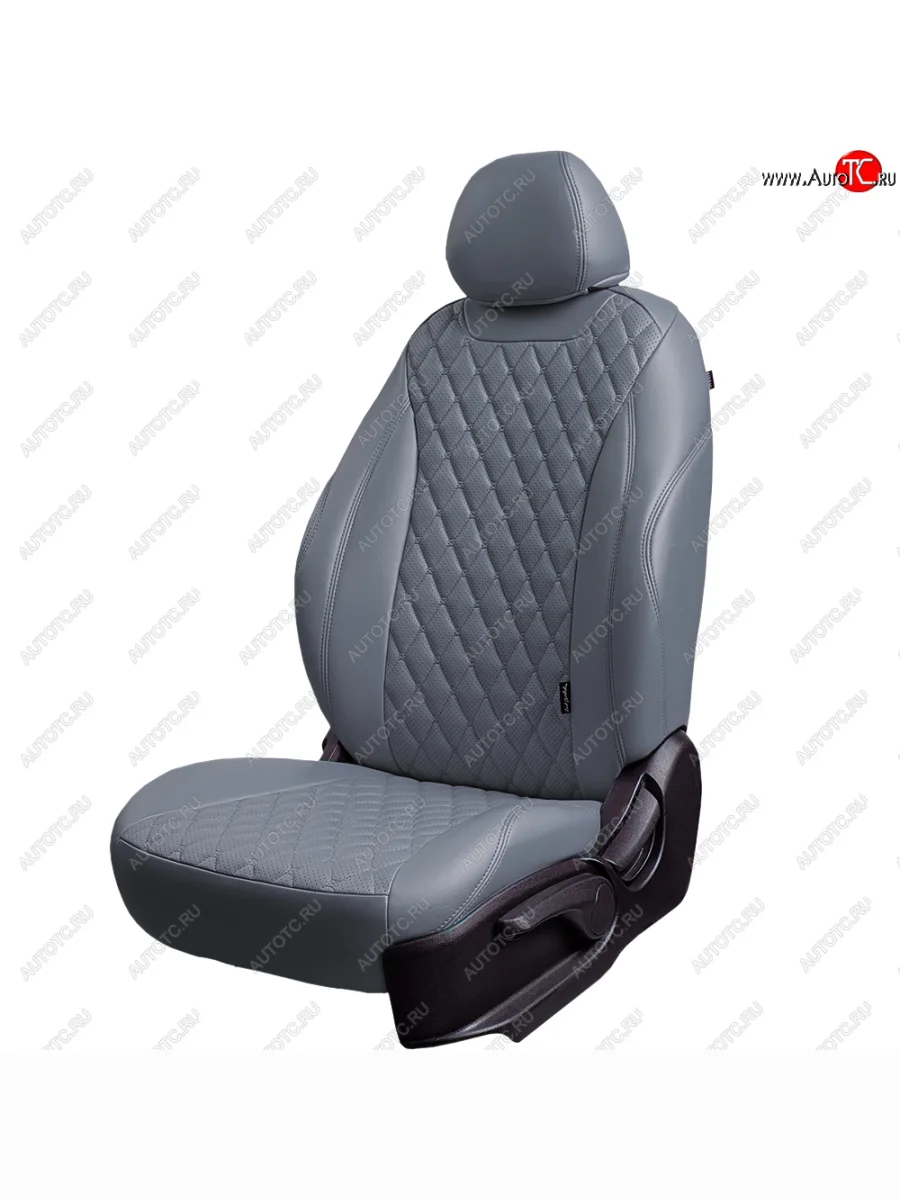 Чехлы сидений (экокожа, 60/40 2Г) Байрон  KIA Cerato (2008-2013) 2 TD (серый/серый)  в Самаре Самарской области