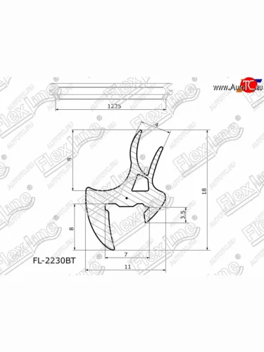 Молдинг лобового стекла (Сверху) FLEXLINE Toyota Kluger XU20 дорестайлинг (2000-2003)