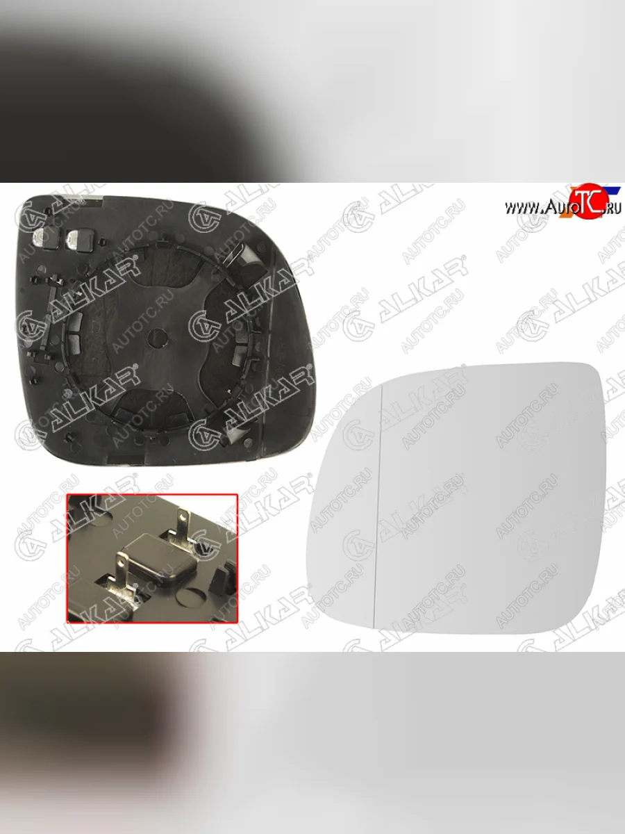 Левое полотно зеркала (асферическое, с обогревом) ALKAR Audi Q7 4L дорестайлинг (2005-2009)  в Перми Пермском крае