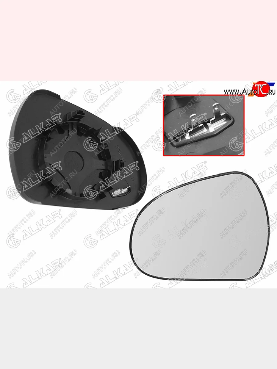 Левое полотно зеркала (асферическое, с обогревом) ALKAR Peugeot 308 T7 универсал дорестайлинг (2007-2011)  в Самаре Самарской области