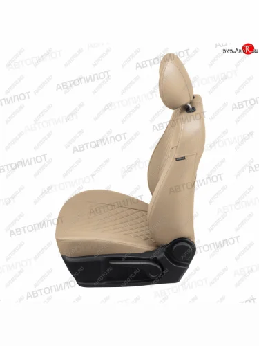 Чехлы сидений (экокожа, сплошн.) Автопилот Ромб (темно-бежевый) CITROEN C-elysee ( дорестайлинг) (2012-2020), Peugeot 301 (2012-2025)